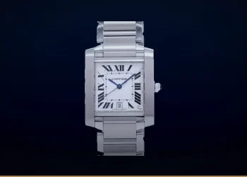 Pre-Owned Cartier Tank Française LM W51002Q3 Silver Dial Men s Watch