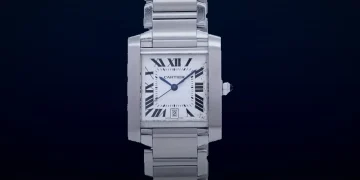 Pre-Owned Cartier Tank Française LM W51002Q3 Silver Dial Men s Watch