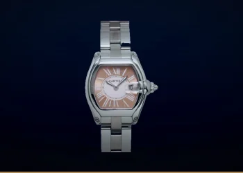 Pre-Owned Cartier Roadster SM W62054V3 Ladies Watch Date Pink Quartz Watch