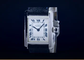 Pre-Owned CARTIER Must Tank Silver 925 Leather Quartz Ladies Watch W1001565