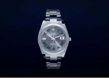 Pre-Owned Rolex Datejust 41 Grey Green Wimbledon Dial 126300 Steel Mens Watch
